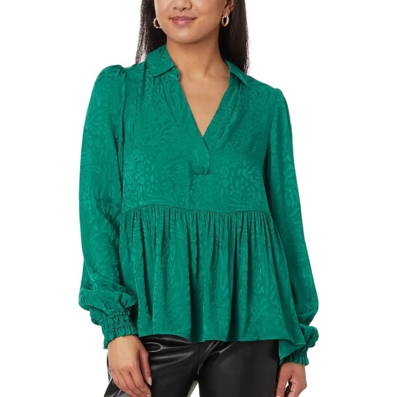 LILLY PULITZER JAYLENE JACQUARD EVERGREEN PARTY ANIMAL TOP ~ NWT - Picture 2 of 16